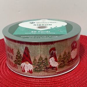 Members Mark Wired Ribbon Gnomes 50 yards NWT